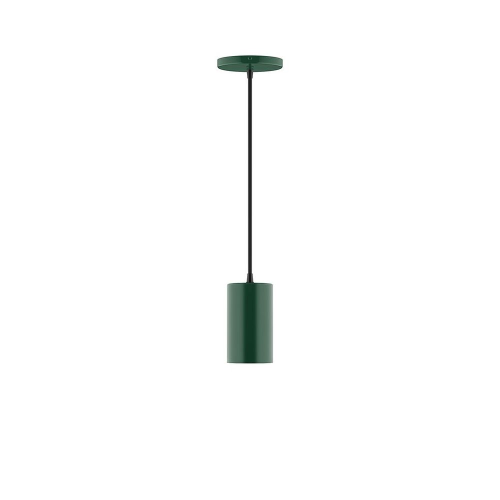 3.5" x 6" Beam Pendant, white cord with canopy, Forest Green