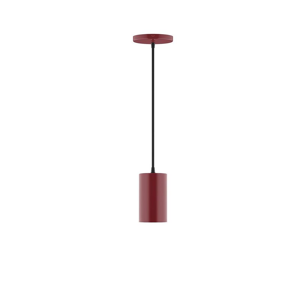 3.5" x 6" Beam Pendant, white cord with canopy, Barn Red