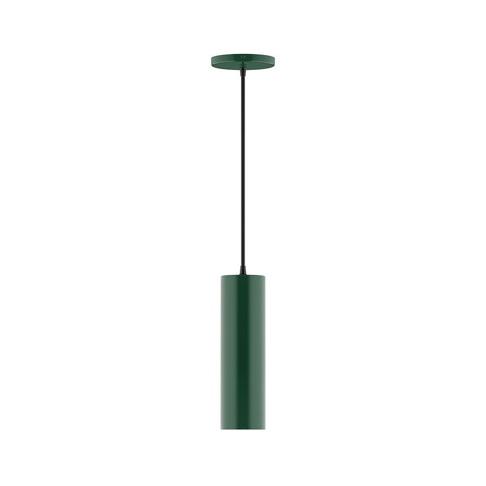 3.5" x 12" Beam Pendant, white cord with canopy, Forest Green