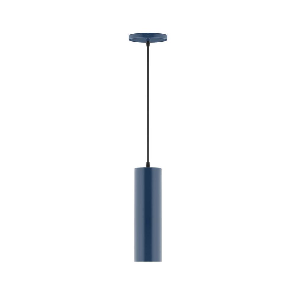 3.5" x 12" Beam Pendant, white cord with canopy, Navy
