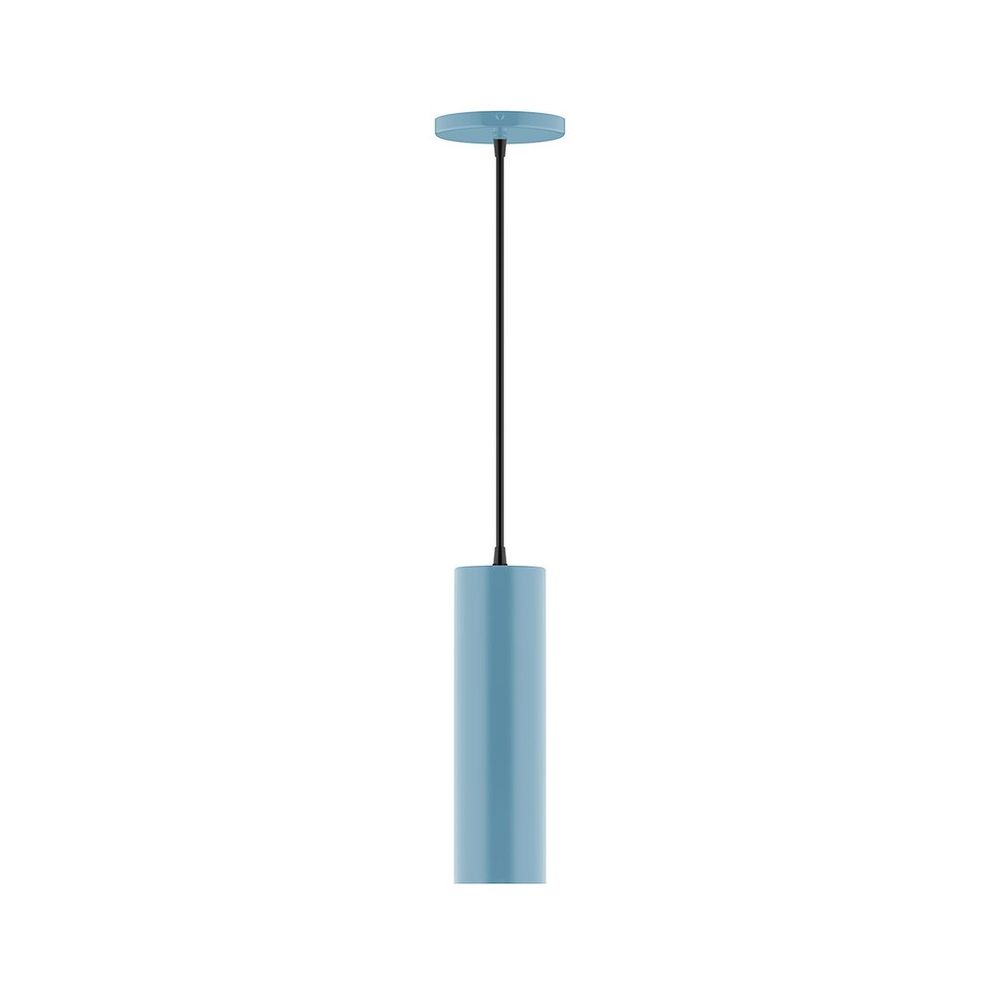 3.5" x 12" Beam Pendant, white cord with canopy, Light Blue