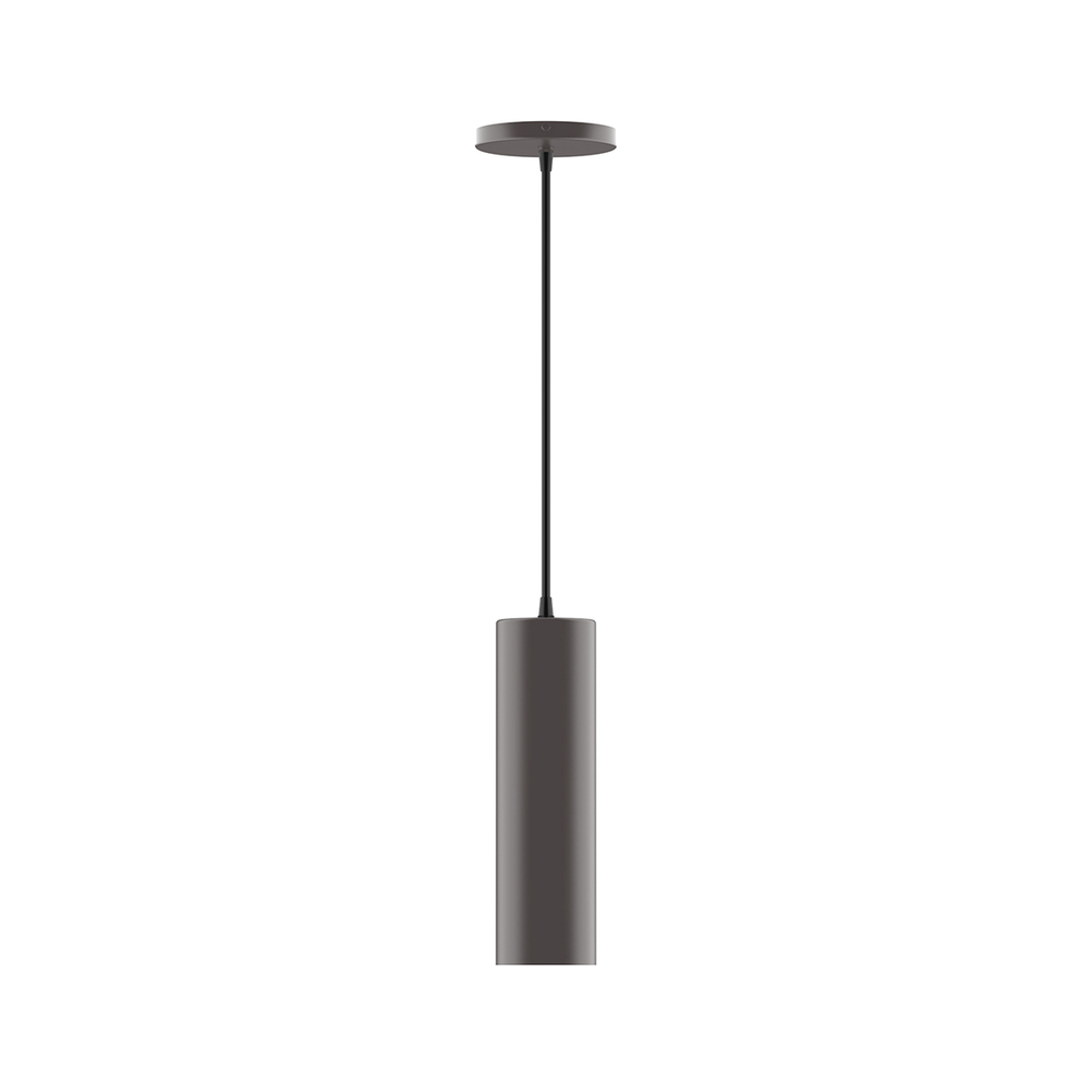 3.5" x 12" Beam Pendant, white cord with canopy, Bronze Matte