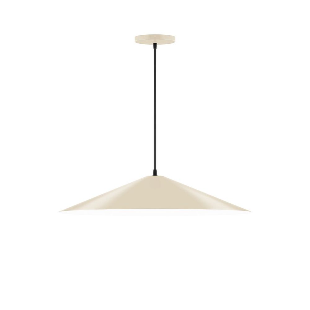 24" Vessel Pendant, white cord with canopy, Cream