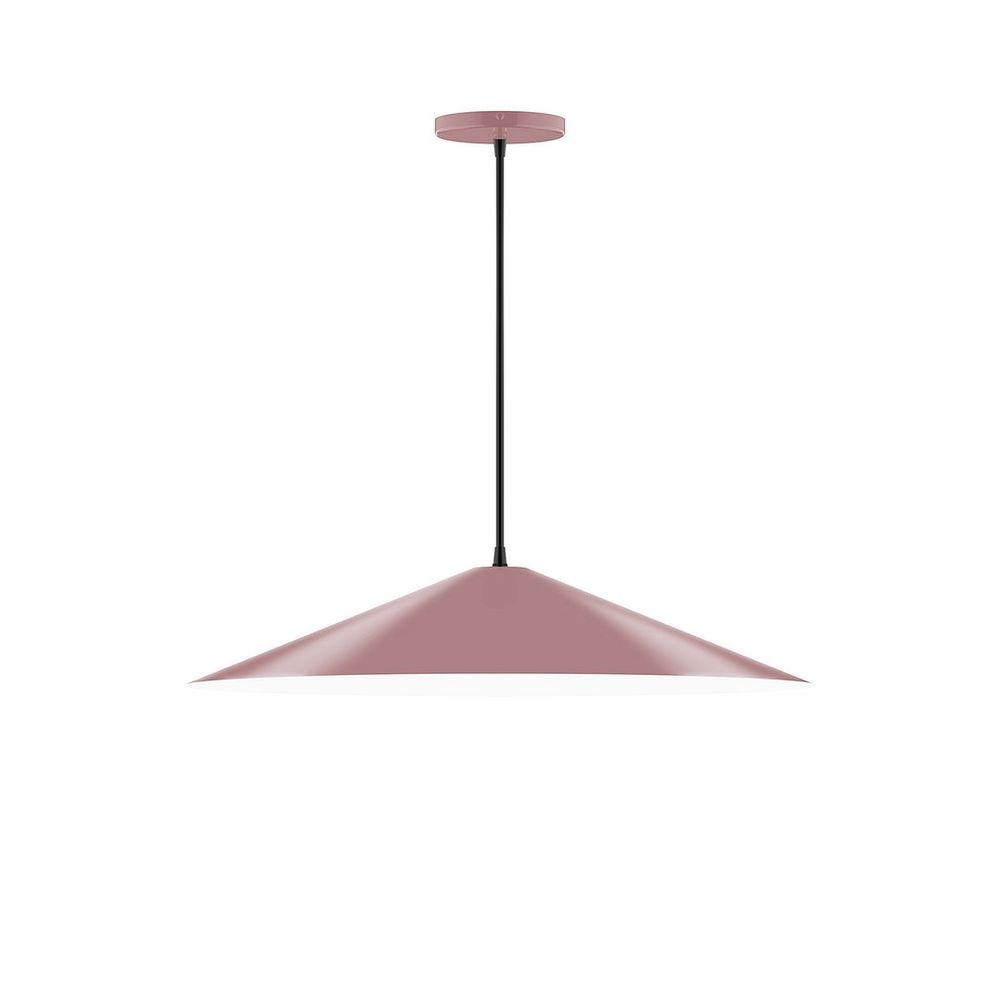 24" Vessel Pendant, white cord with canopy, Mauve