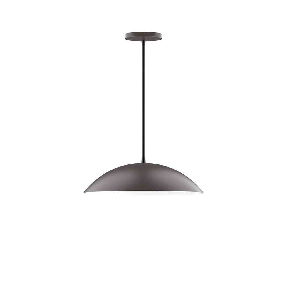 16" Plateau Pendant, white cord with canopy, Bronze Matte