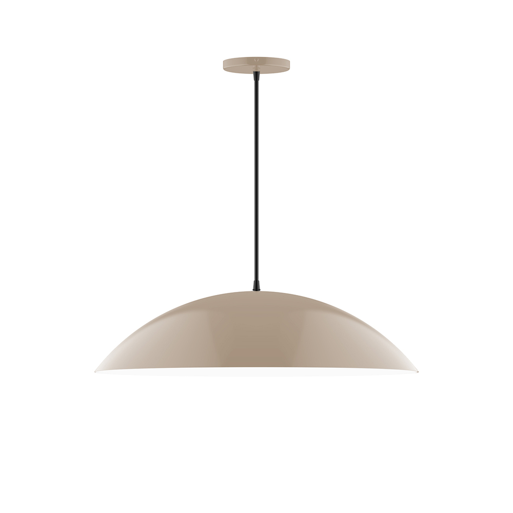 24" Plateau Pendant, white cord with canopy, Clay