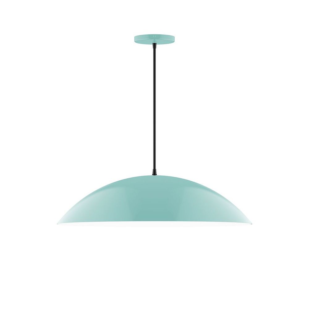 24" Plateau Pendant, white cord with canopy, Sea Green