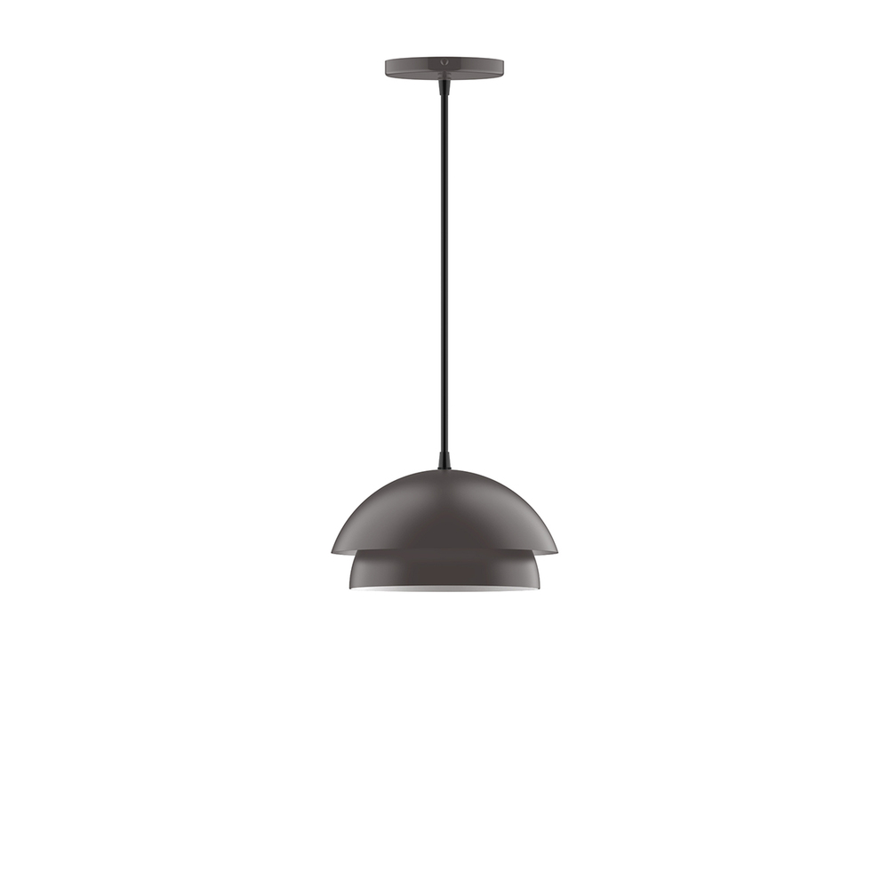 10" Nest Pendant, white cord with canopy, Bronze Matte
