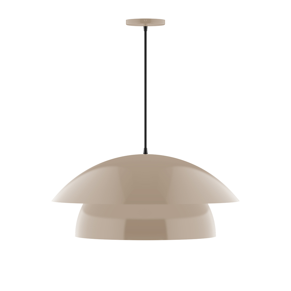 24" Nest Pendant, white cord with canopy, Clay