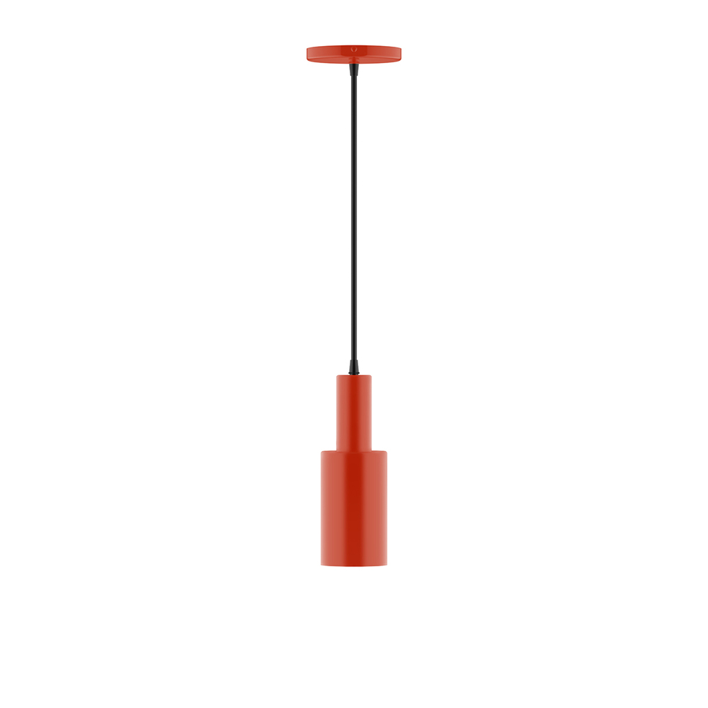 3.5" Spark Pendant, white cord with canopy, Vermillion