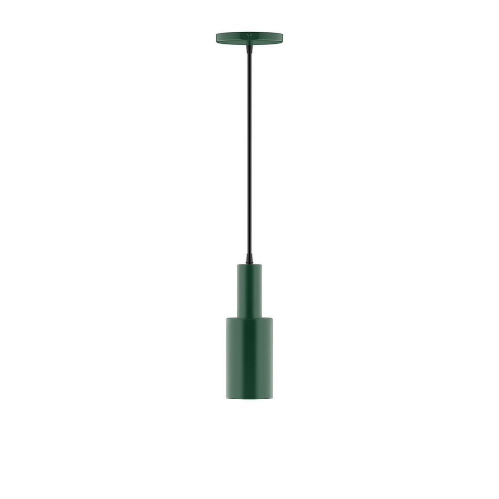 3.5" Spark LED Pendant, cool tweed fabric cord with canopy, Forest Green