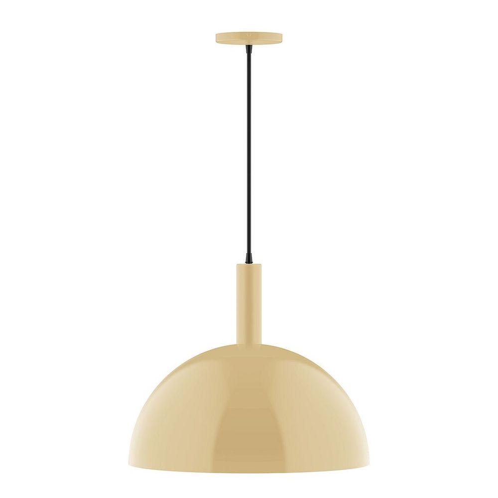 18" Ray LED Pendant, white fabric cord with canopy, Ivory