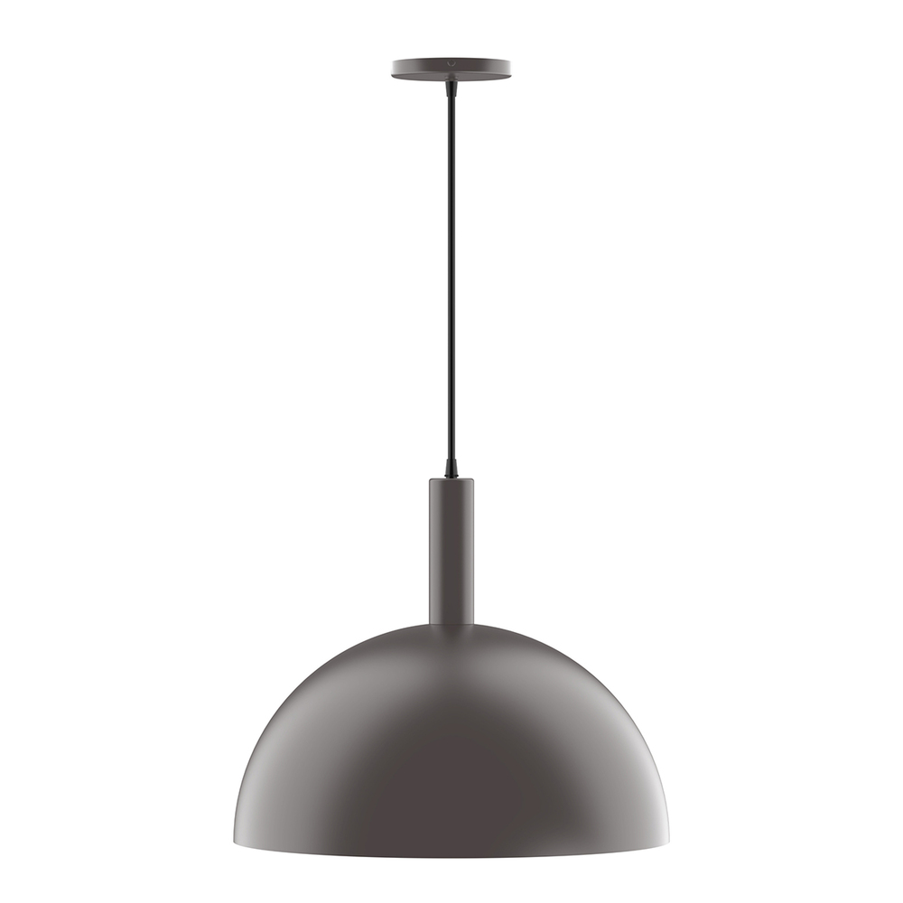 18" Ray Pendant, white cord with canopy, Bronze Matte