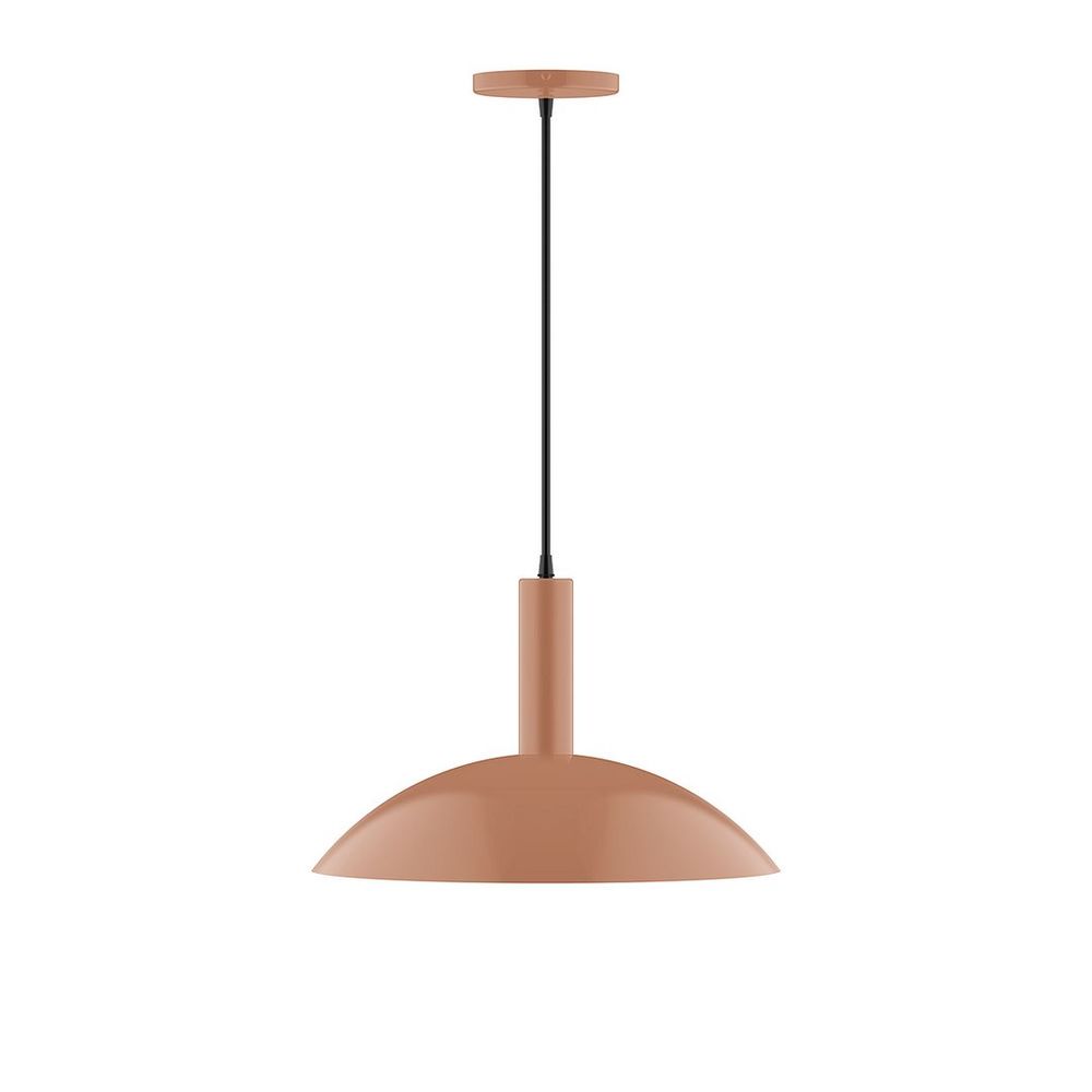 16" Glow Pendant, white fabric cord with canopy, Terracotta