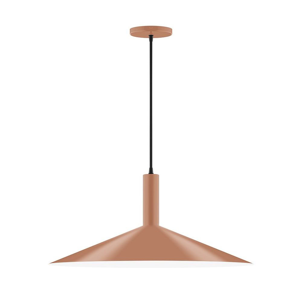24" Zing Pendant, white cord with canopy, Terracotta