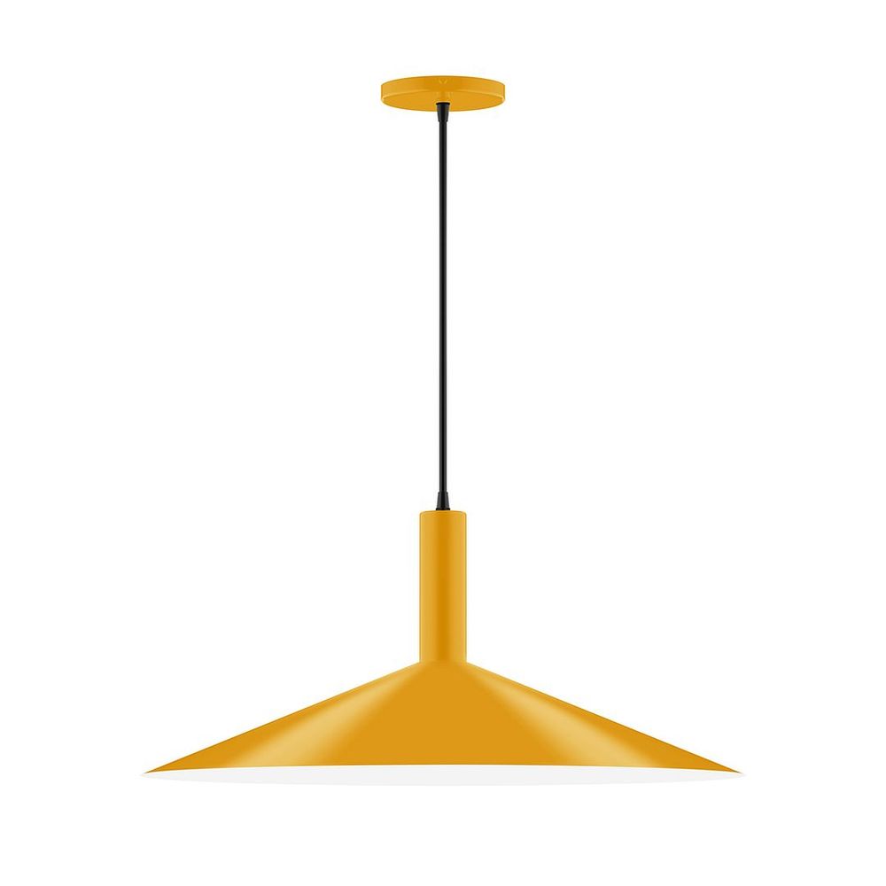 24" Zing Pendant, white cord with canopy, Bright Yellow