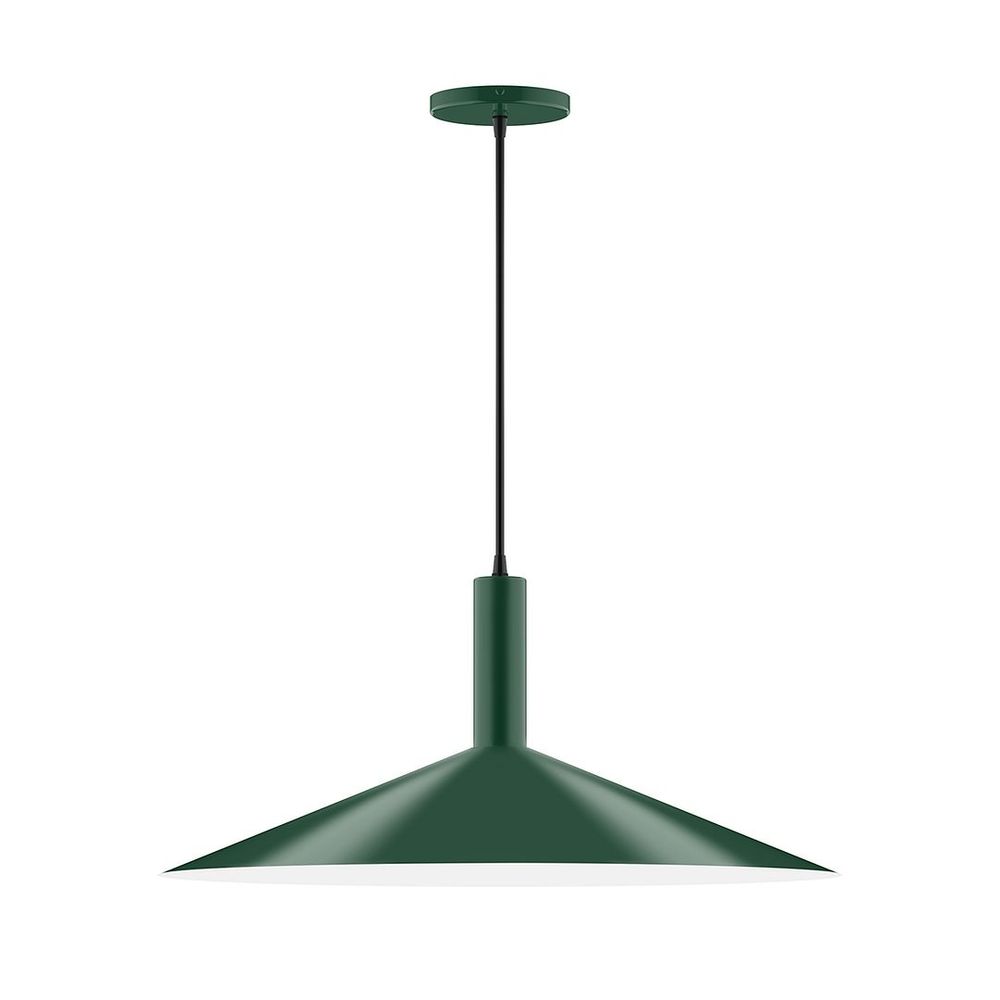 24" Zing Pendant, white cord with canopy, Forest Green