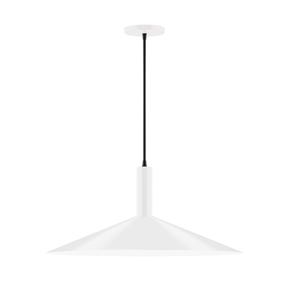 24" Zing Pendant, white cord with canopy, White