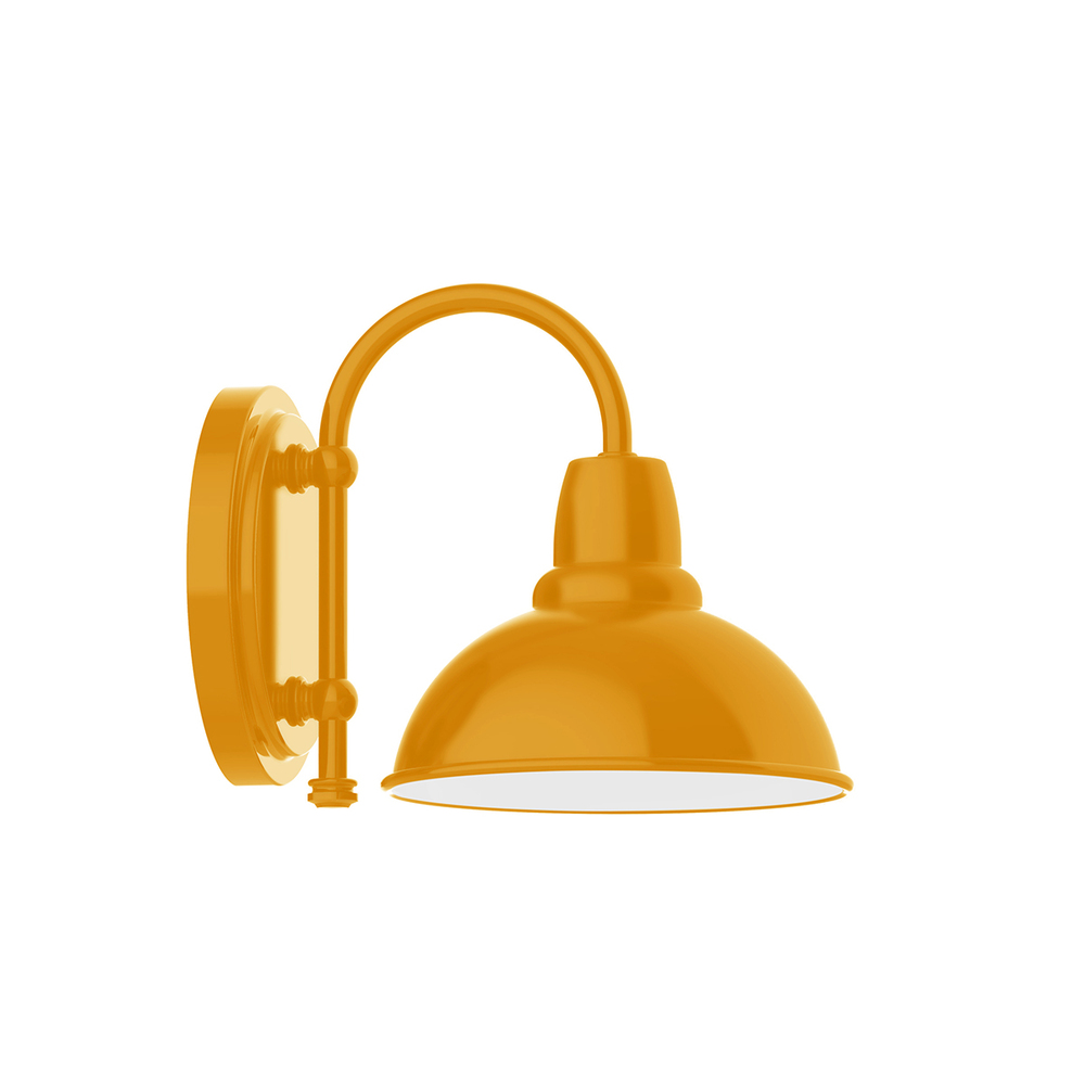 8" Cafe shade, wall mount sconce, Bright Yellow