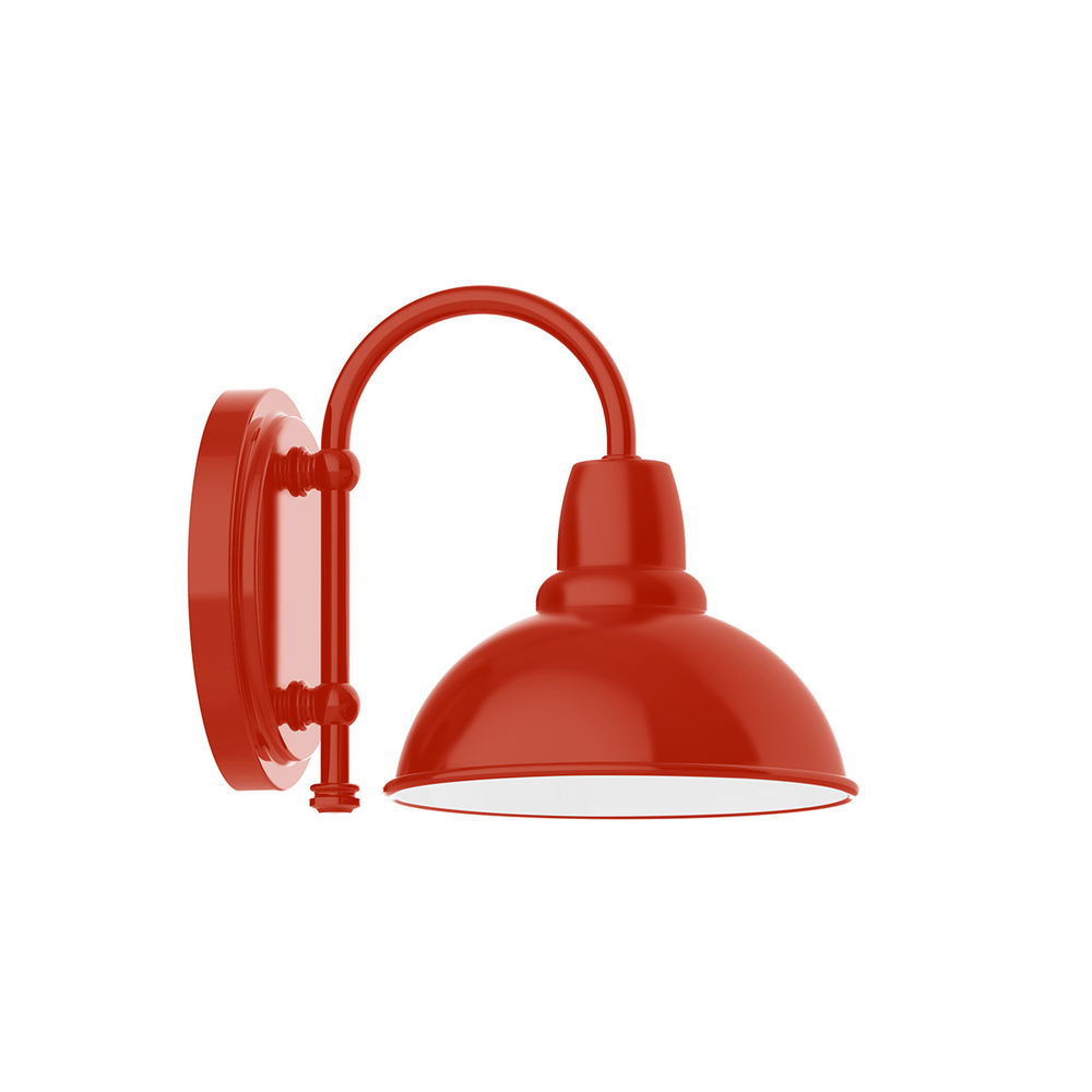 8" Cafe shade, wall mount sconce, Vermillion