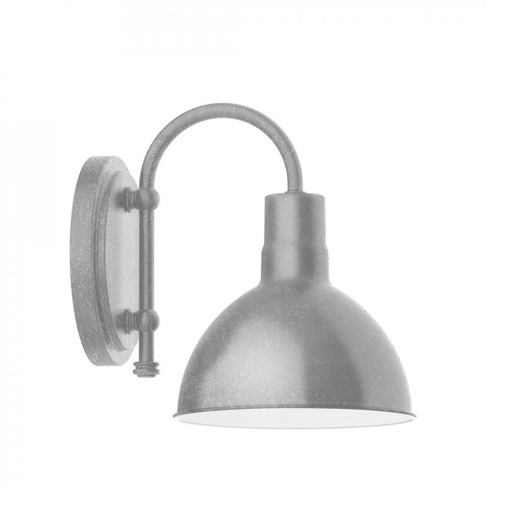 8" Deep Bowl shade, wall mount sconce, Painted Galvanized