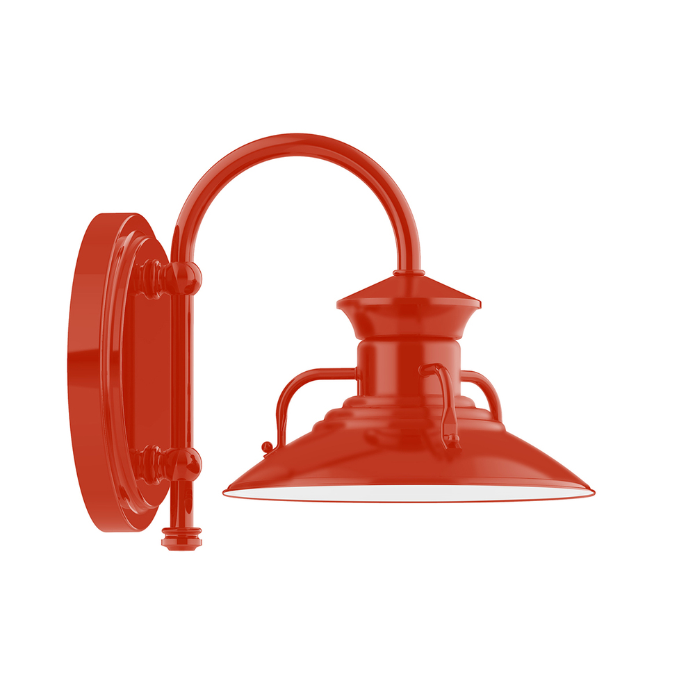 8" Homestead shade, wall mount sconce, Vermillion