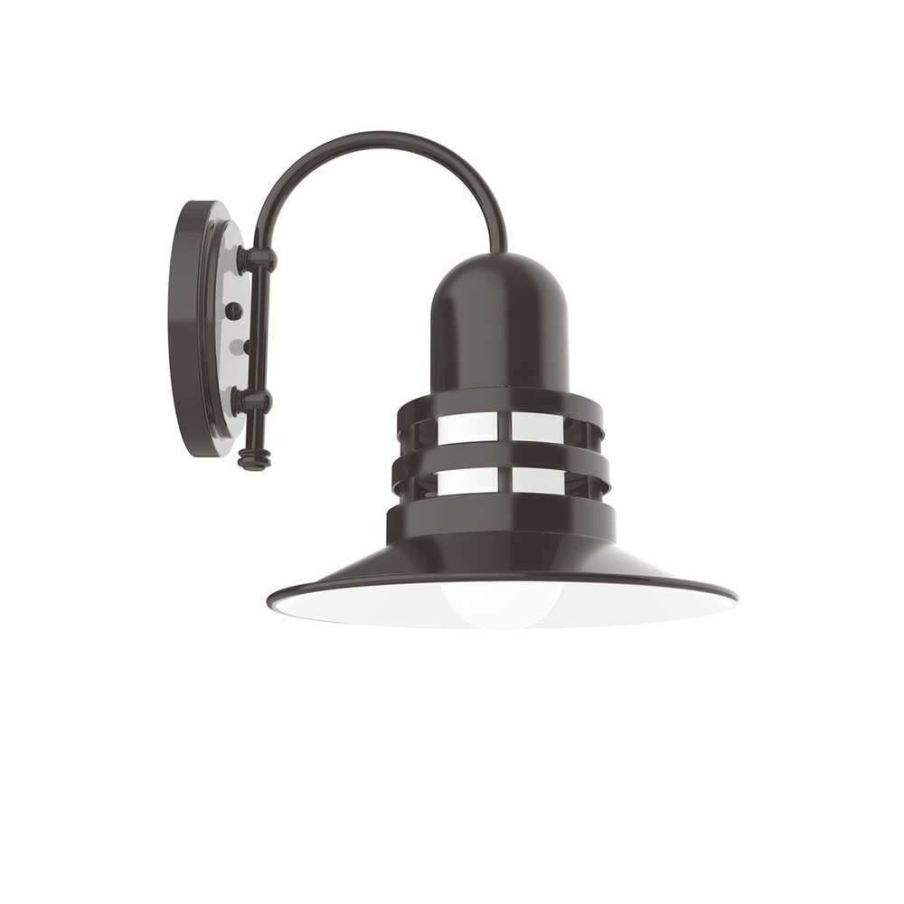 12" Atomic shade, wall mount sconce, Architectural Bronze