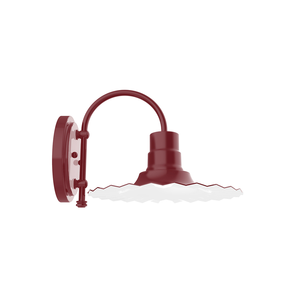 12" Radial shade, wall mount sconce, Barn Red