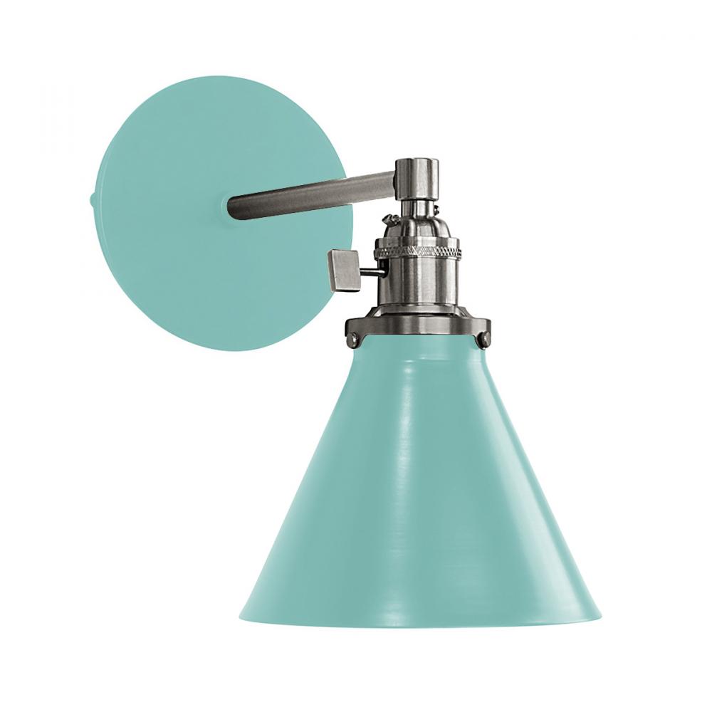 Uno 6" wall sconce,  Sea Green with Brushed Nickel hardware