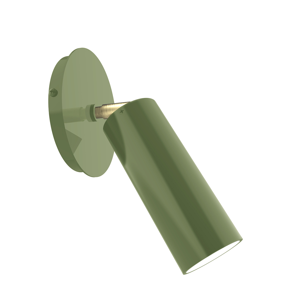 Martin Adjustable Wall Sconce, Fern Green with Brushed Brass Swivels