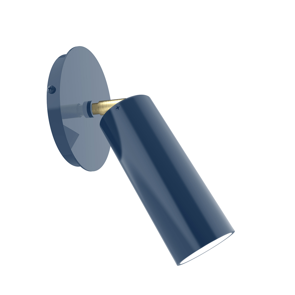 Martin Adjustable Wall Sconce, Navy with Brushed Brass Swivels