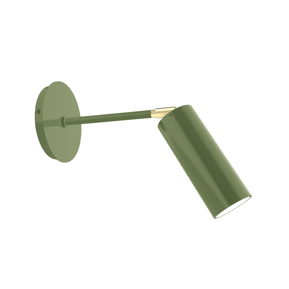 Martin Adjustable Wall Sconce, Fern Green with Brushed Brass Swivels