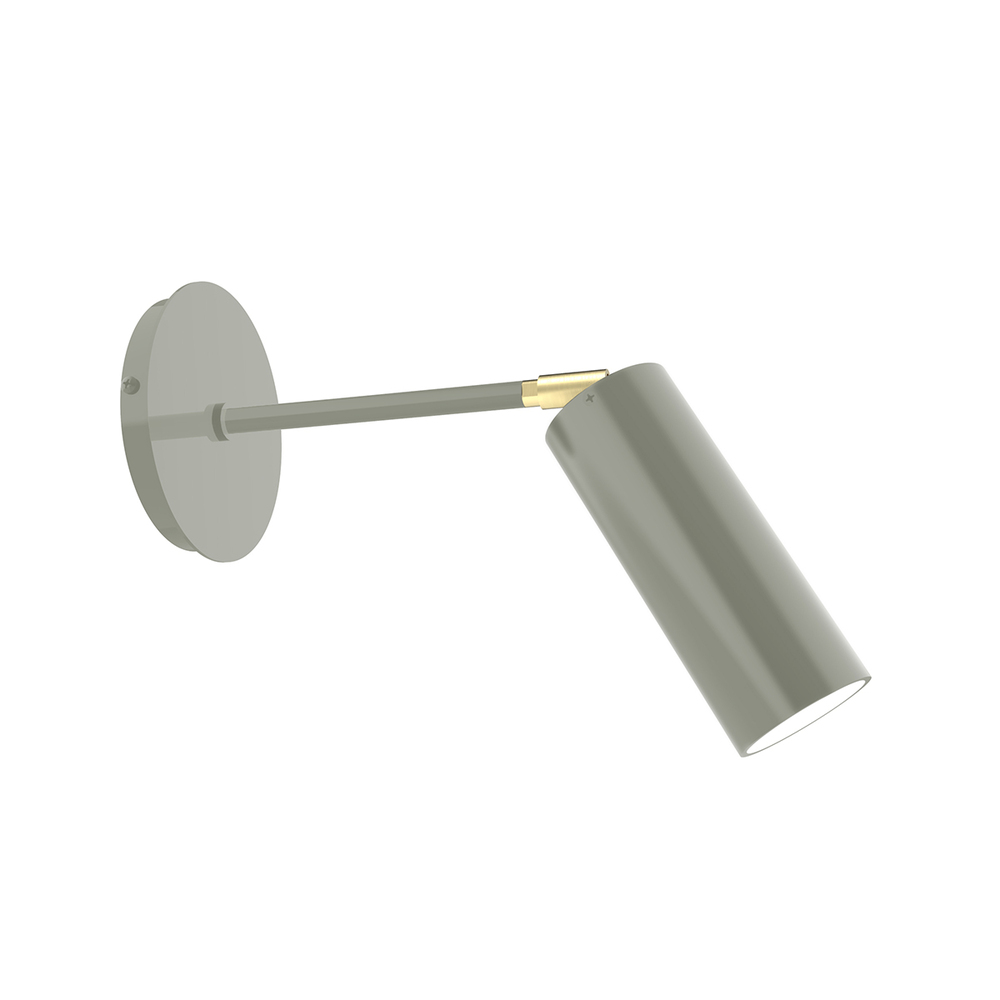 Martin Adjustable Wall Sconce, Moss Green with Brushed Brass Swivels