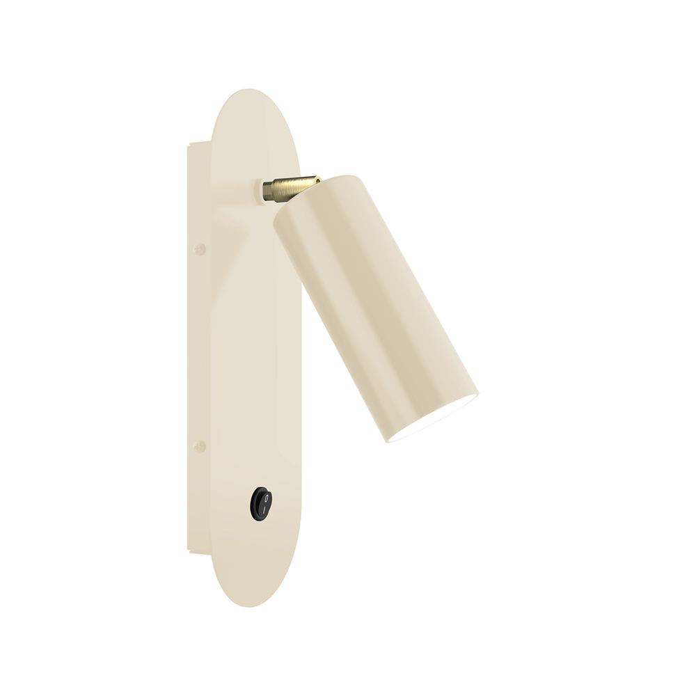 Martin Adjustable Wall Sconce, Cream with Brushed Brass Swivels