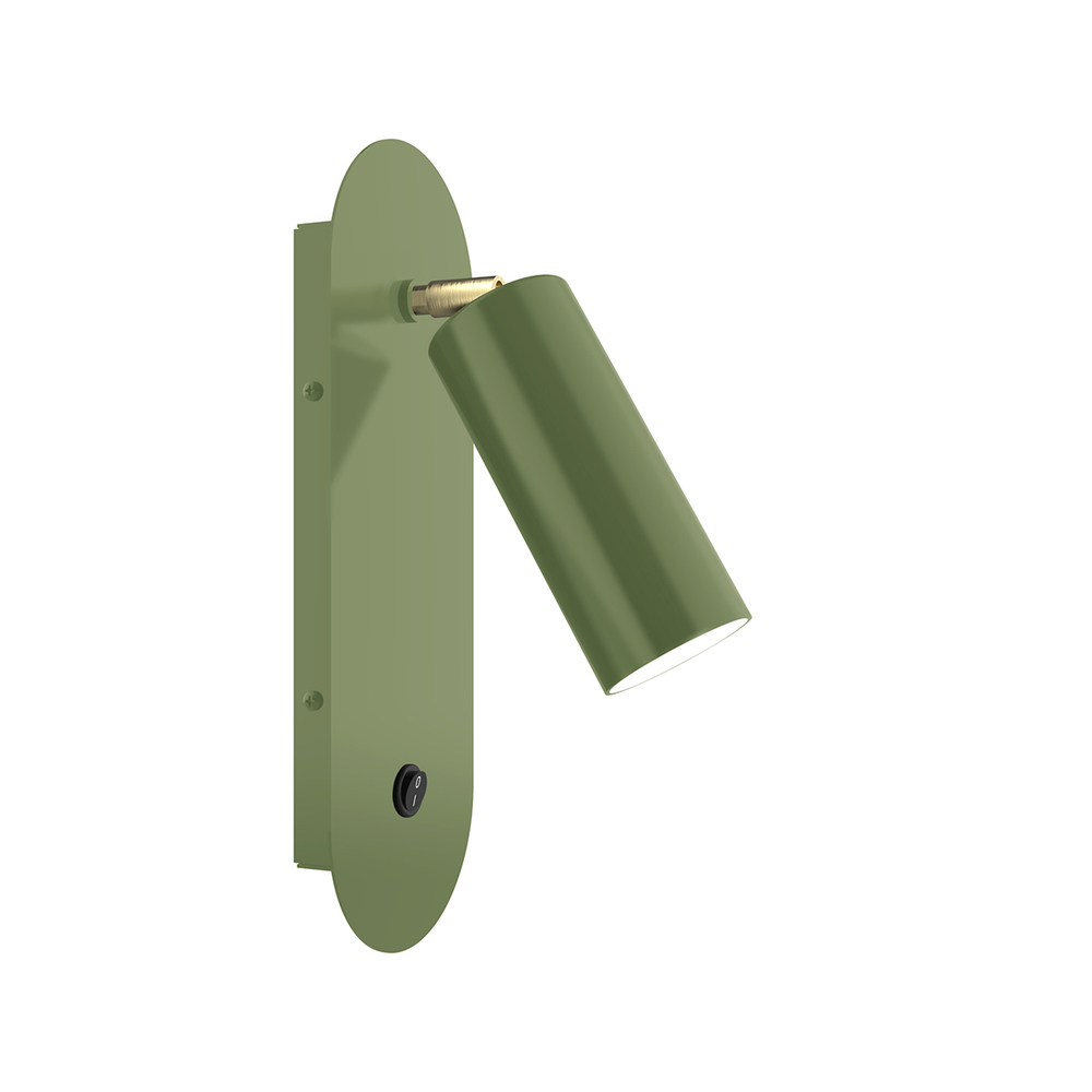 Martin Adjustable Wall Sconce, Fern Green with Brushed Brass Swivels