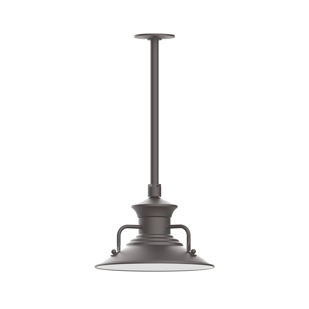 12" Homestead shade, stem mount pendant with canopy, Bronze Matte