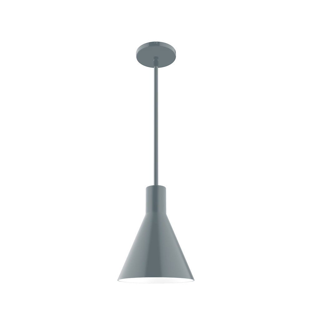 8" Jerome Stem Hung Pendant, Slate Gray