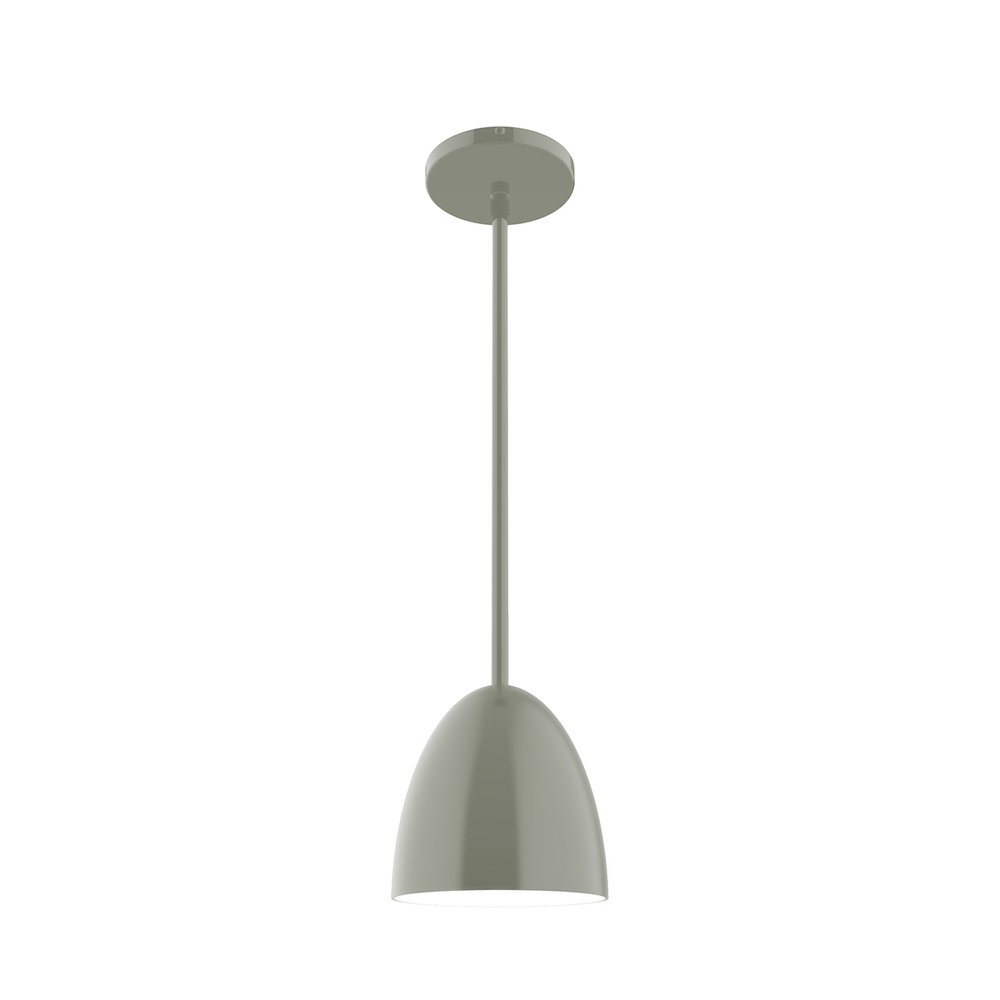 6" Jill Stem Hung Pendant, Moss Green