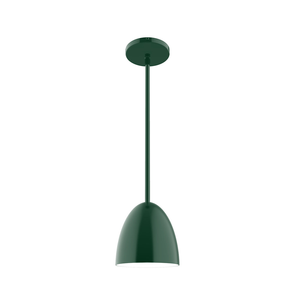 6" Jill Stem Hung Pendant, Forest Green