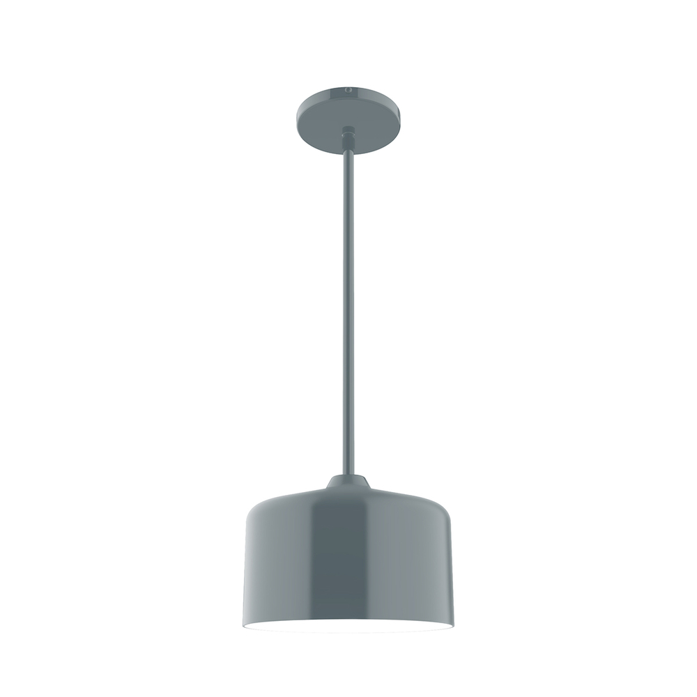 8.5" Julia Stem Hung Pendant, Slate Gray