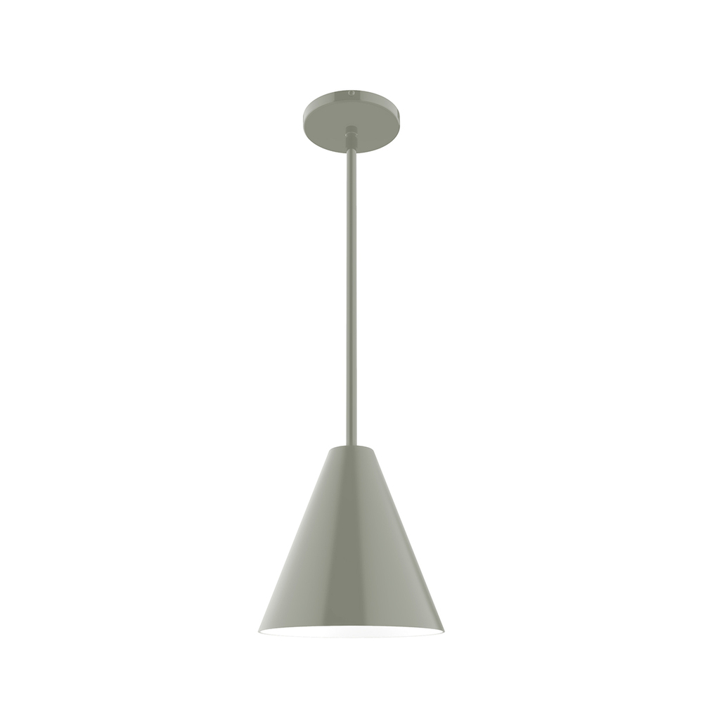 8" Jynx Stem Hung Pendant, Moss Green