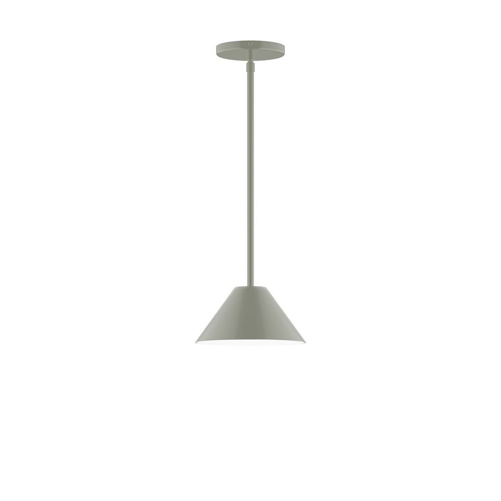 8" Pinnacle Stem Hung Pendant, Moss Green