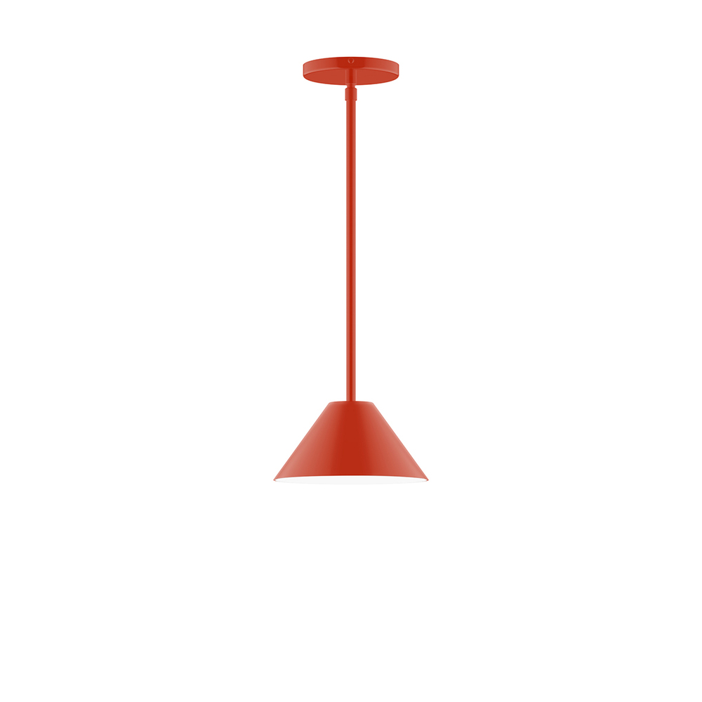 8" Pinnacle Stem Hung Pendant, Vermillion