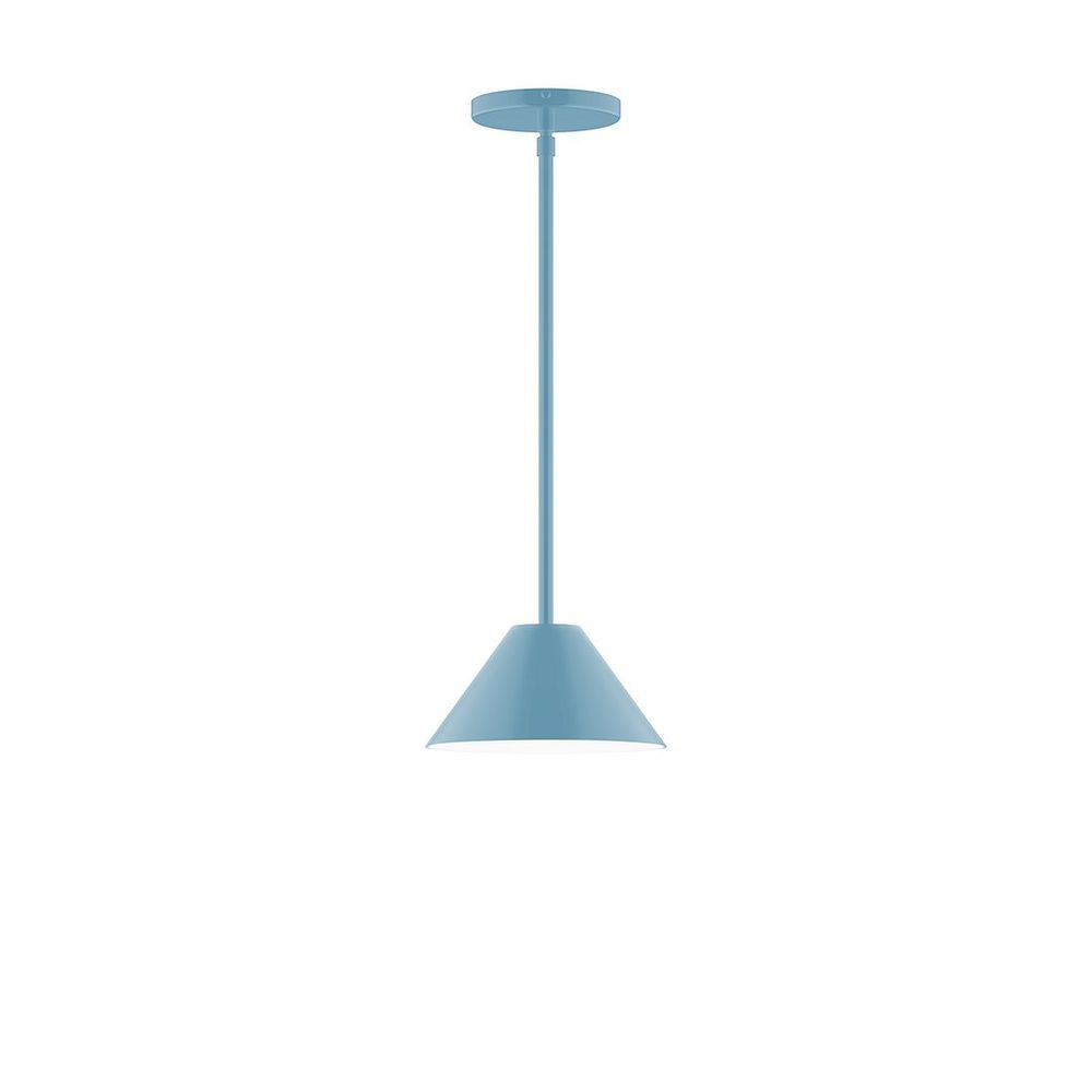 8" Pinnacle Stem Hung Pendant, Light Blue
