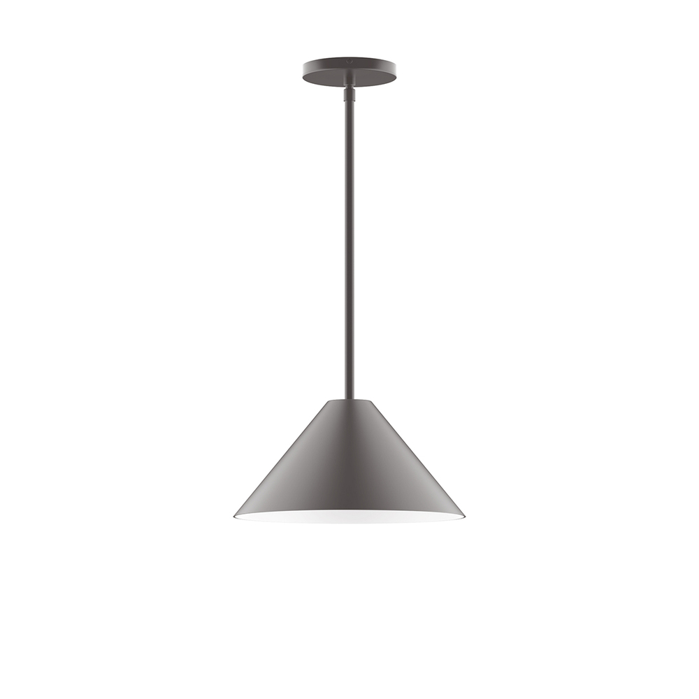 12" Pinnacle Stem Hung Pendant, Bronze Matte