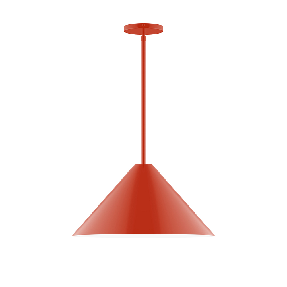 18" Pinnacle Stem Hung Pendant, Vermillion