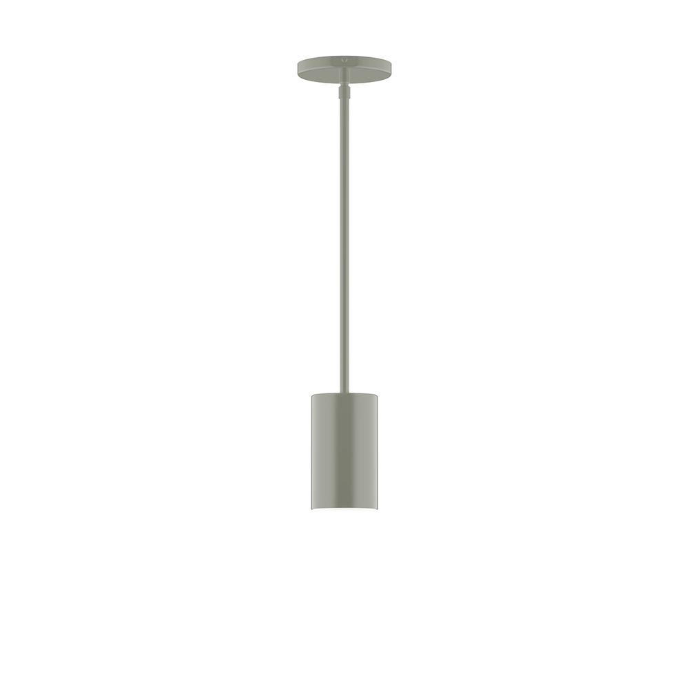 3.5" x 6" Beam Stem Hung Pendant, Moss Green