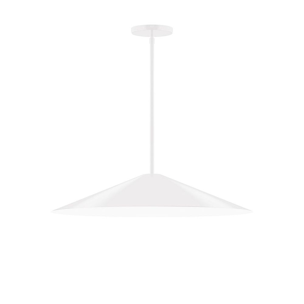 24" Vessel Stem Hung Pendant, White