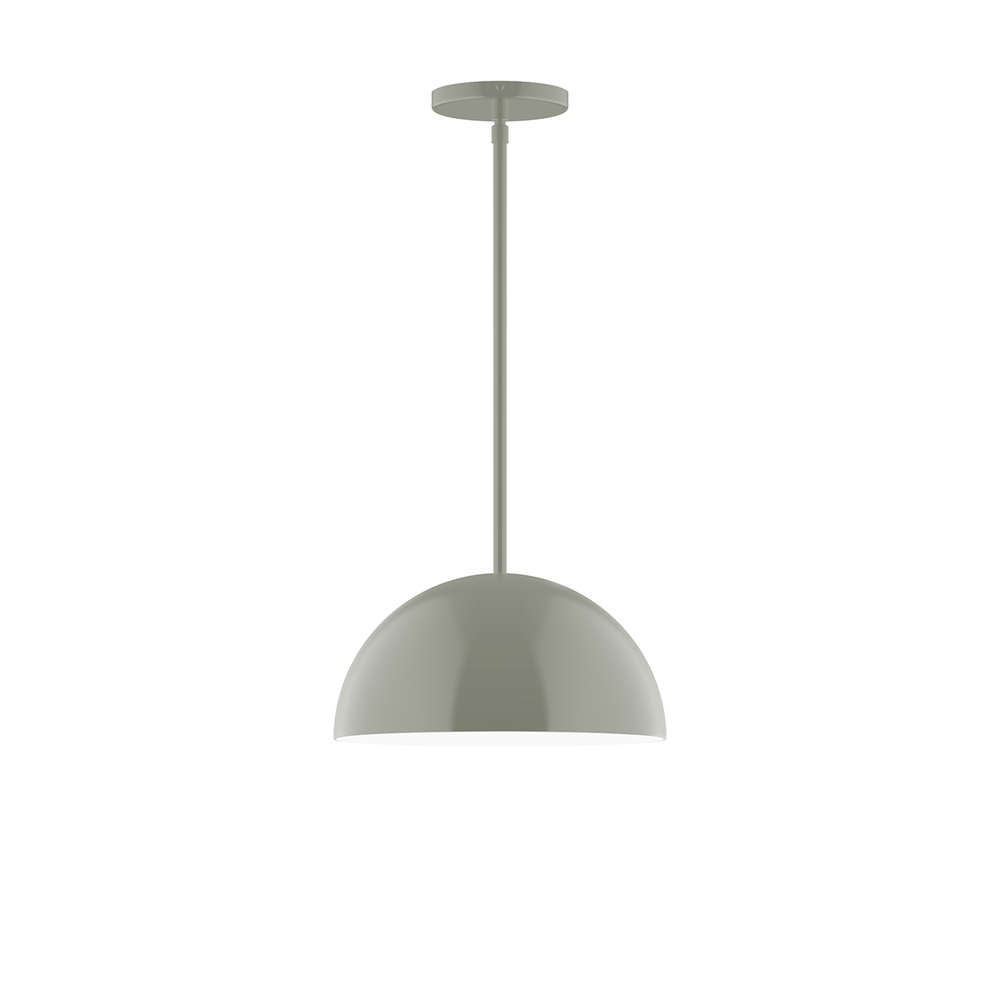 12" Arcade Stem Hung Pendant, Moss Green