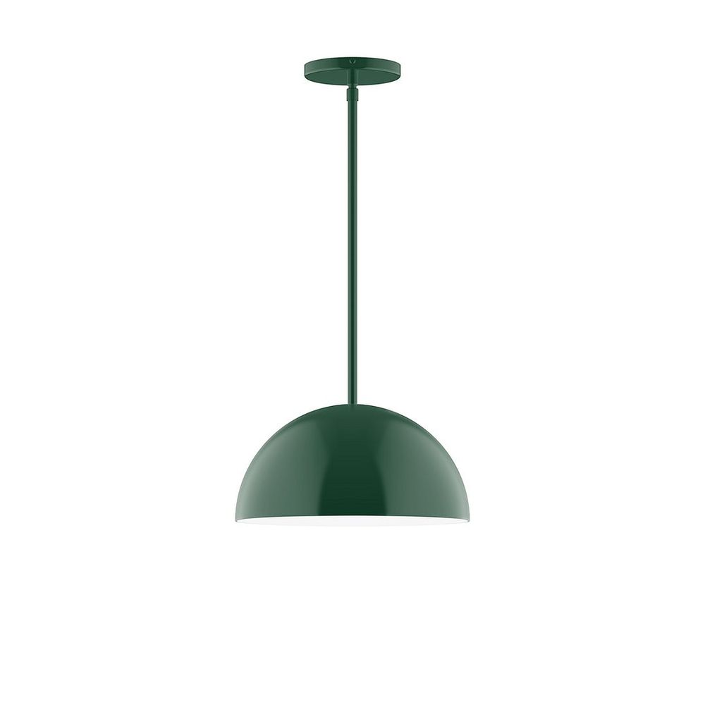 12" Arcade LED Stem Hung Pendant, Forest Green